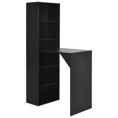 Table de bar avec armoire Noir 115 x 59 x 200 cm