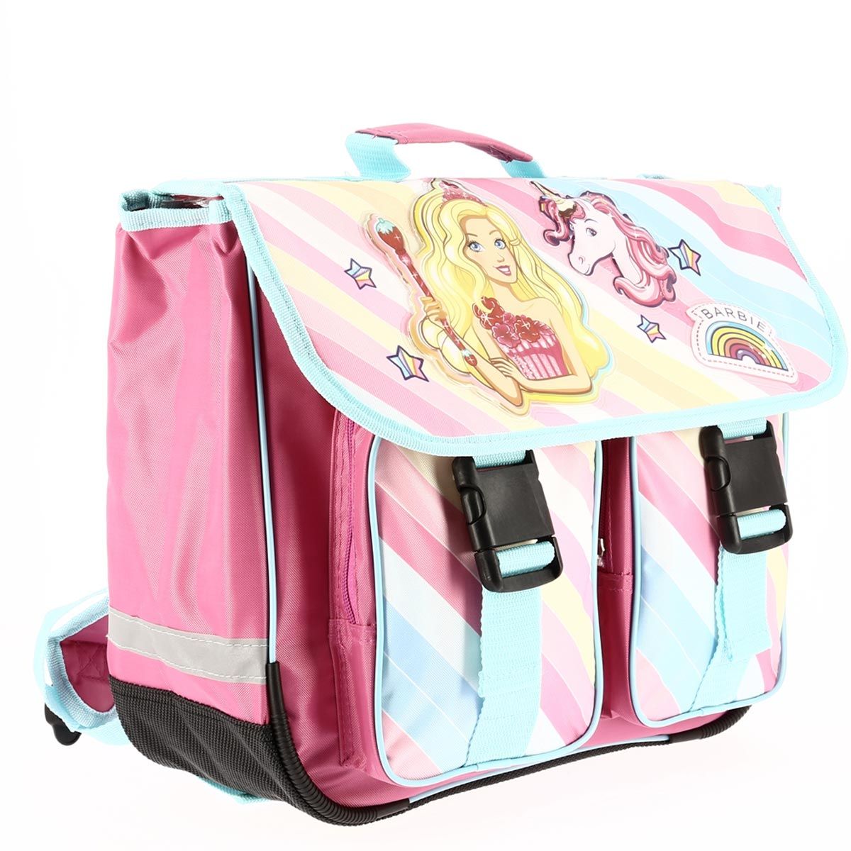 Cartable 38cm fille Barbie licorne arc en ciel rose pas cher Auchan