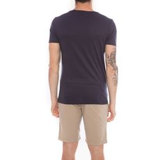 t-shirt col rond en coton namaska (Bleu marine)
