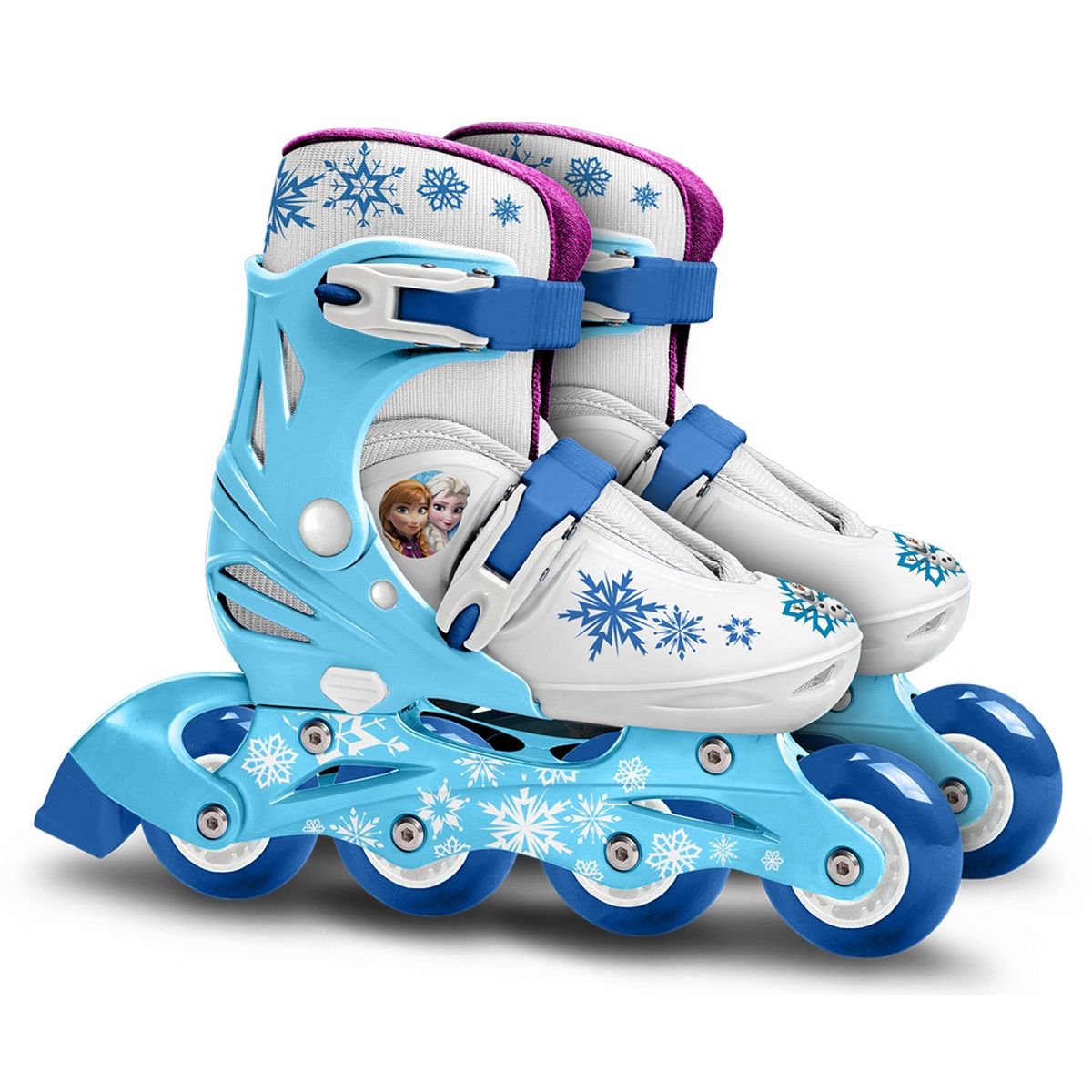 La reine des neiges rollers en ligne 3 roues - rose et bleu, jeux  exterieurs et sports