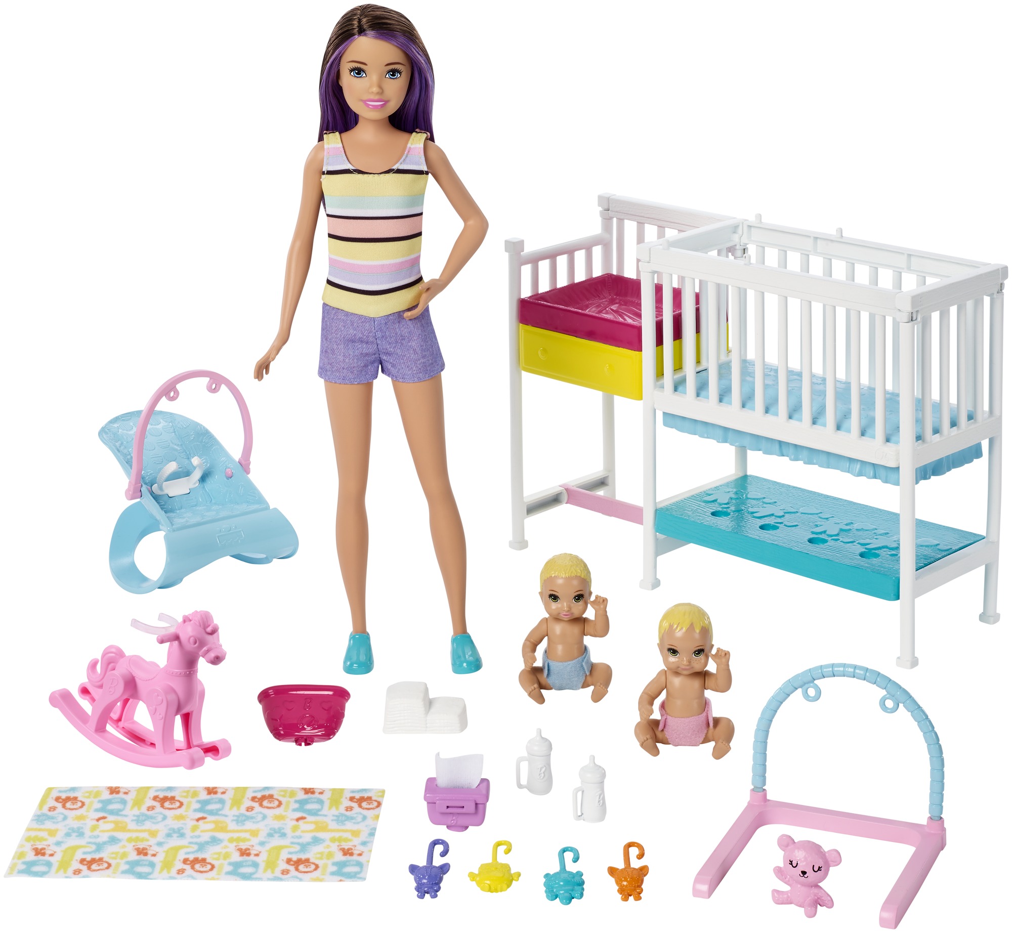 BARBIE Coffret Poupée Skipper Bébé au lit pas cher 