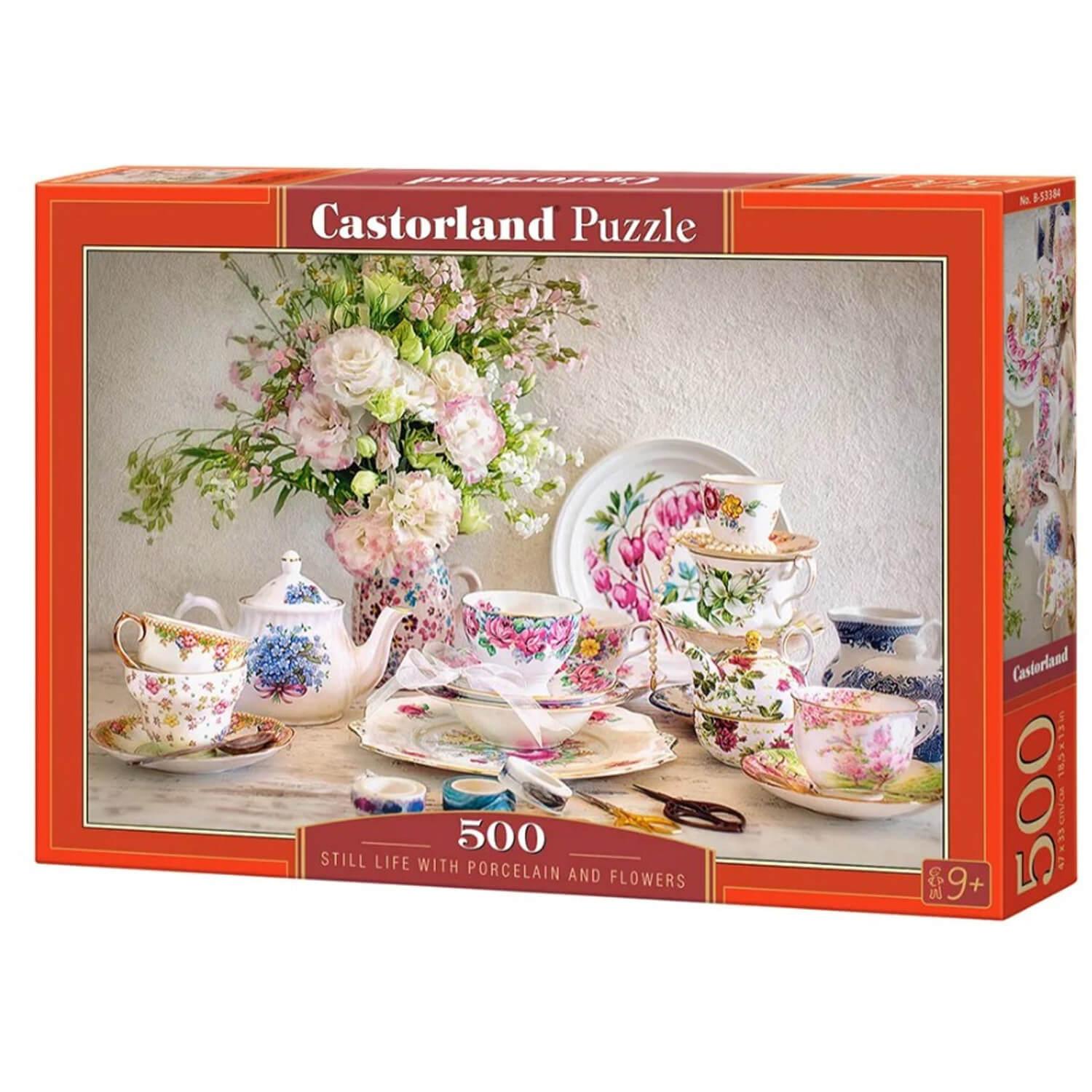 Puzzle 2000 pièces : elégante nature morte aux fleurs, eugène bidau  Castorland