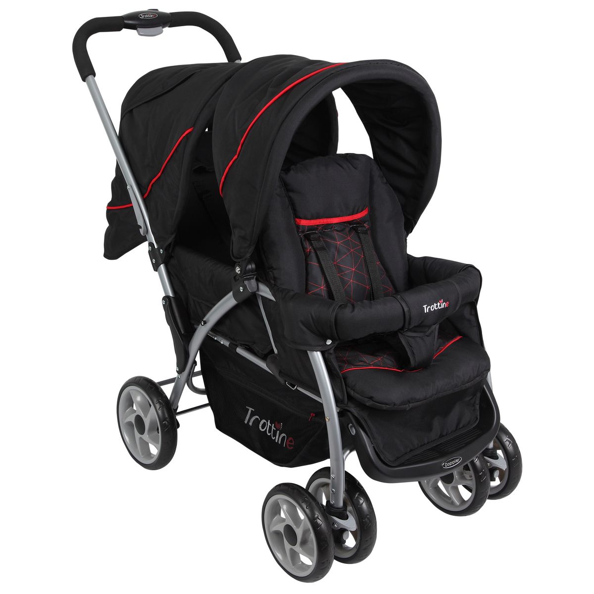 TROTTINE Poussette double doppler Noir rouge pas cher Auchan