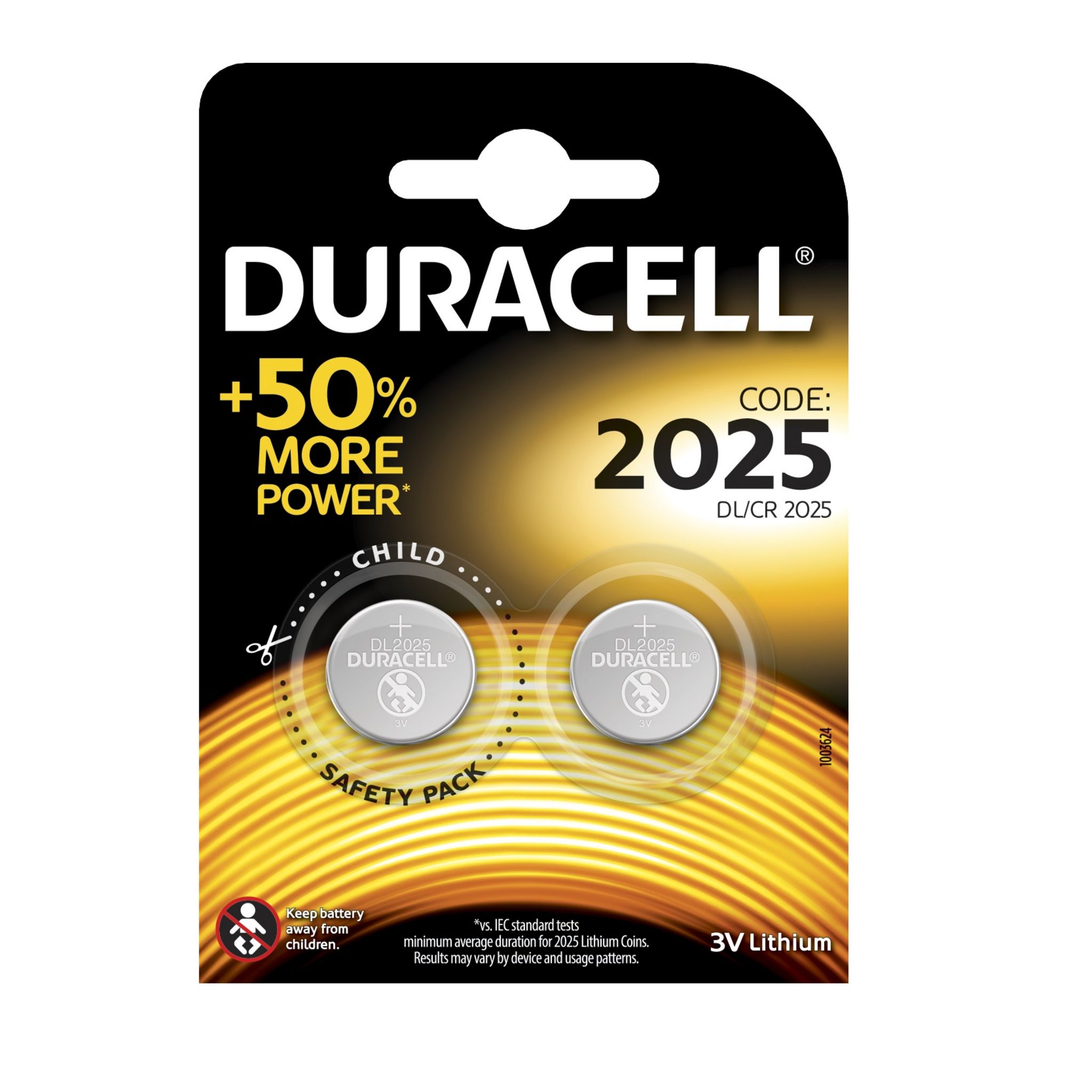 Duracell 2025 Pile bouton lithium 3V, lot de 4, avec Technologie