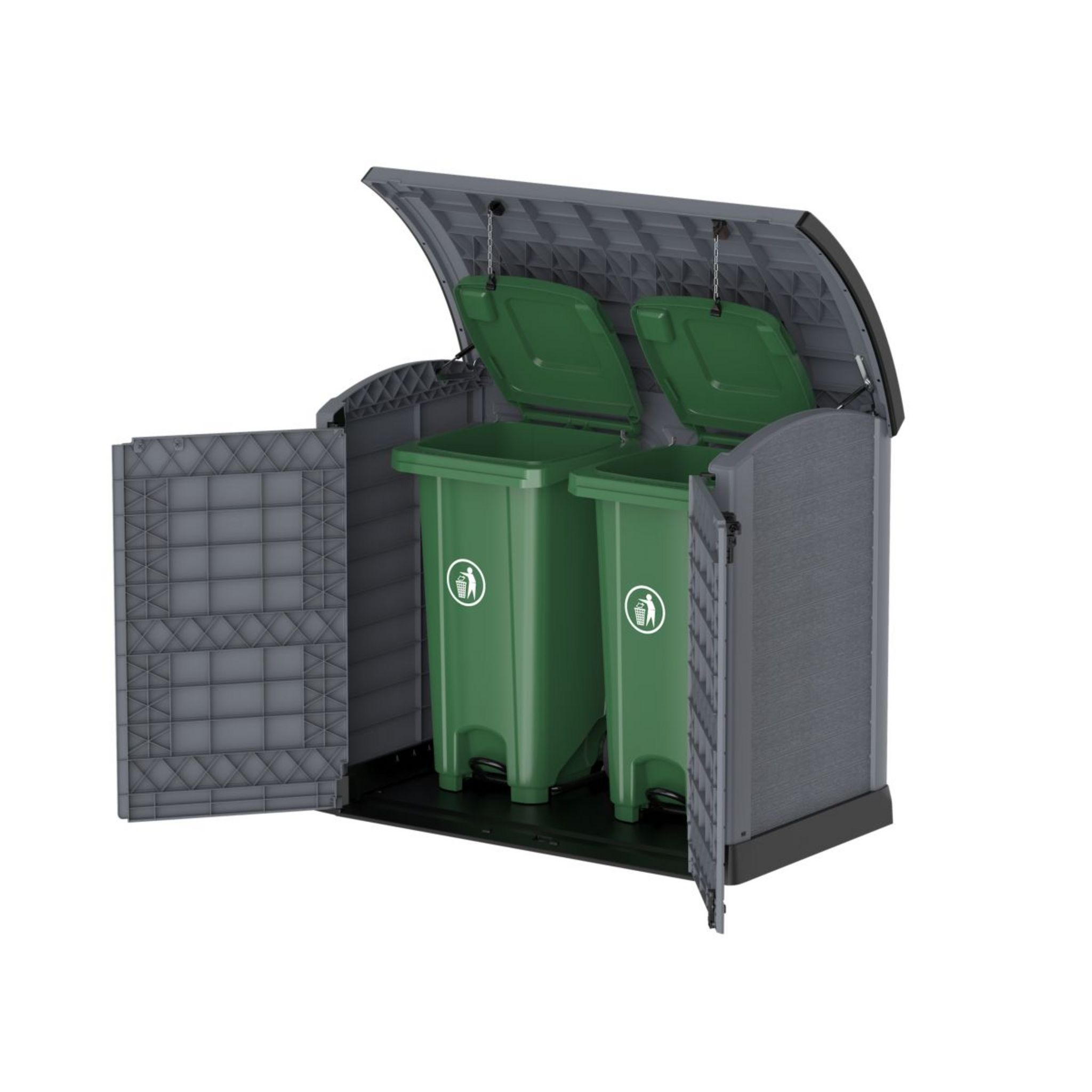 Banc de rangement extérieur, gris, 71 gal de DURAMAX