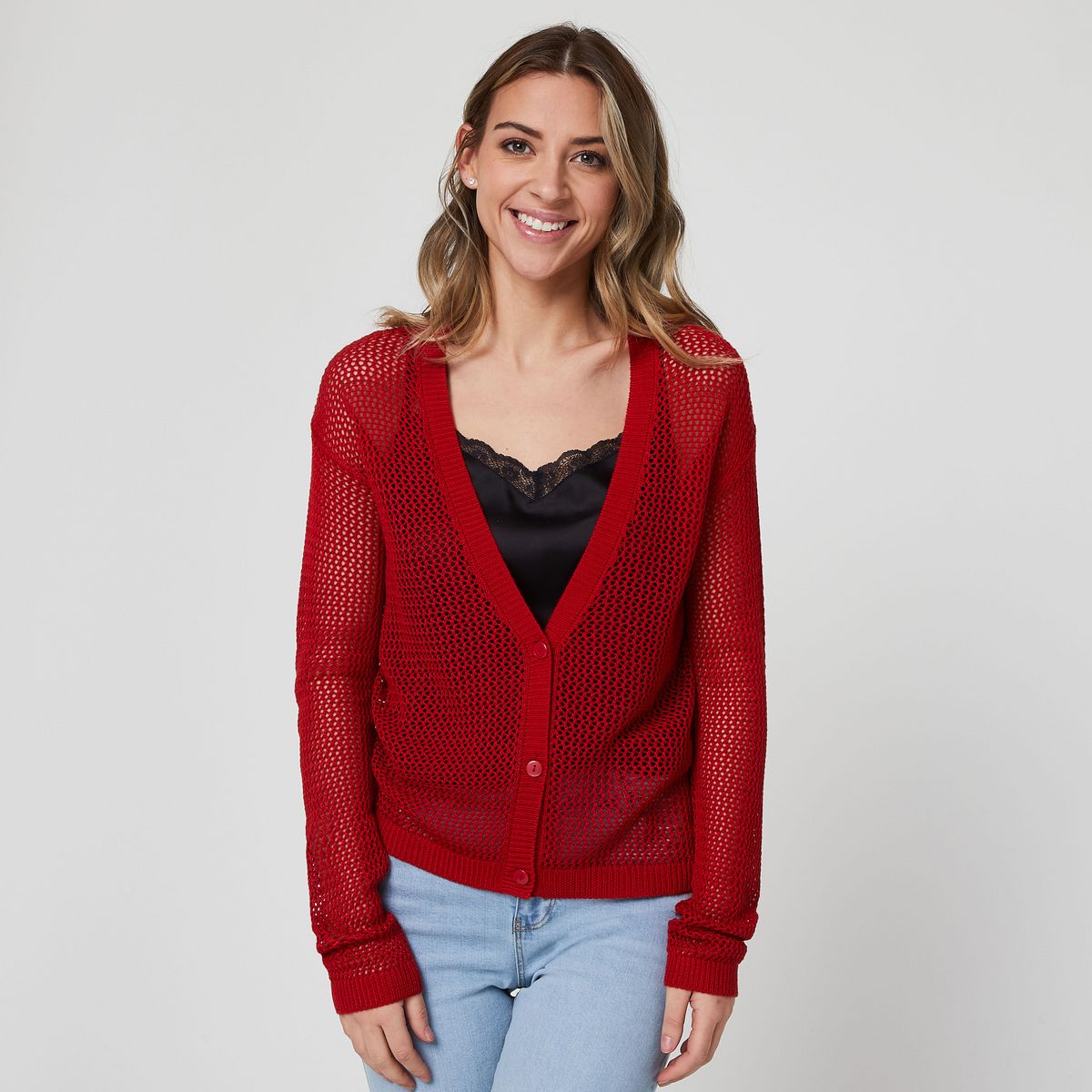 IN EXTENSO Gilet femme Rouge taille M pas cher - Auchan.fr
