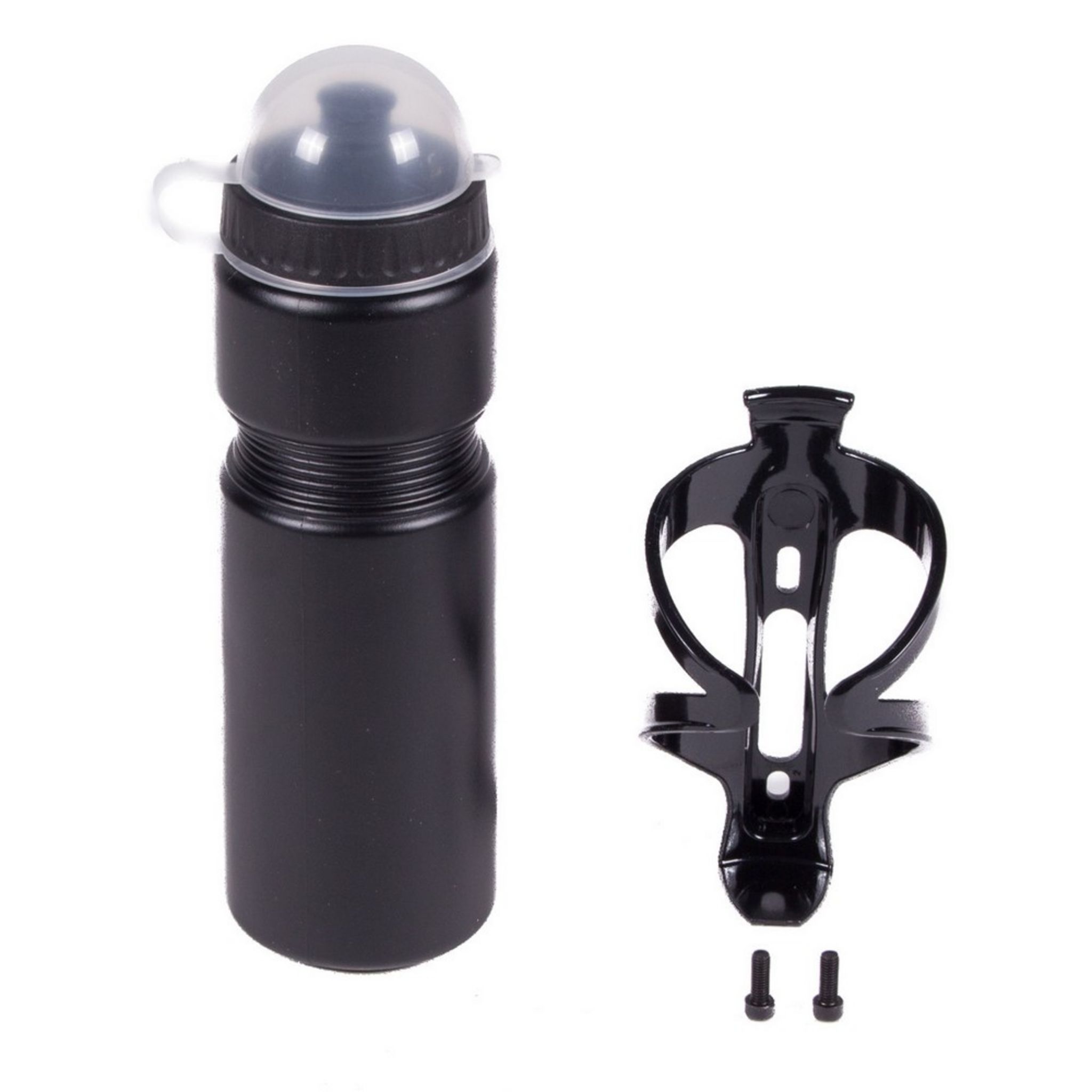 Gourde + support en métal 750 ml pour vélo adulte enfant noir porte bidon  pas cher 