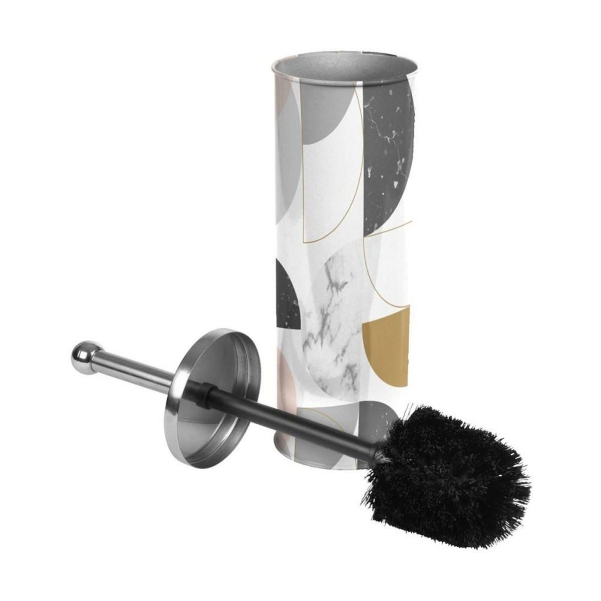 Douceur d'Intérieur Brosse WC métal Géomarbre rose pas cher 