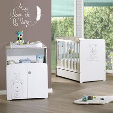 Baby Price Ensemble Lit Bebe 60x1 Cm Commode Basile Pas Cher A Prix Auchan