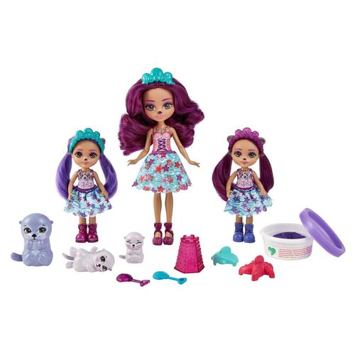 Mini-poupée Enchantimals - Famille Loutre et accessoires