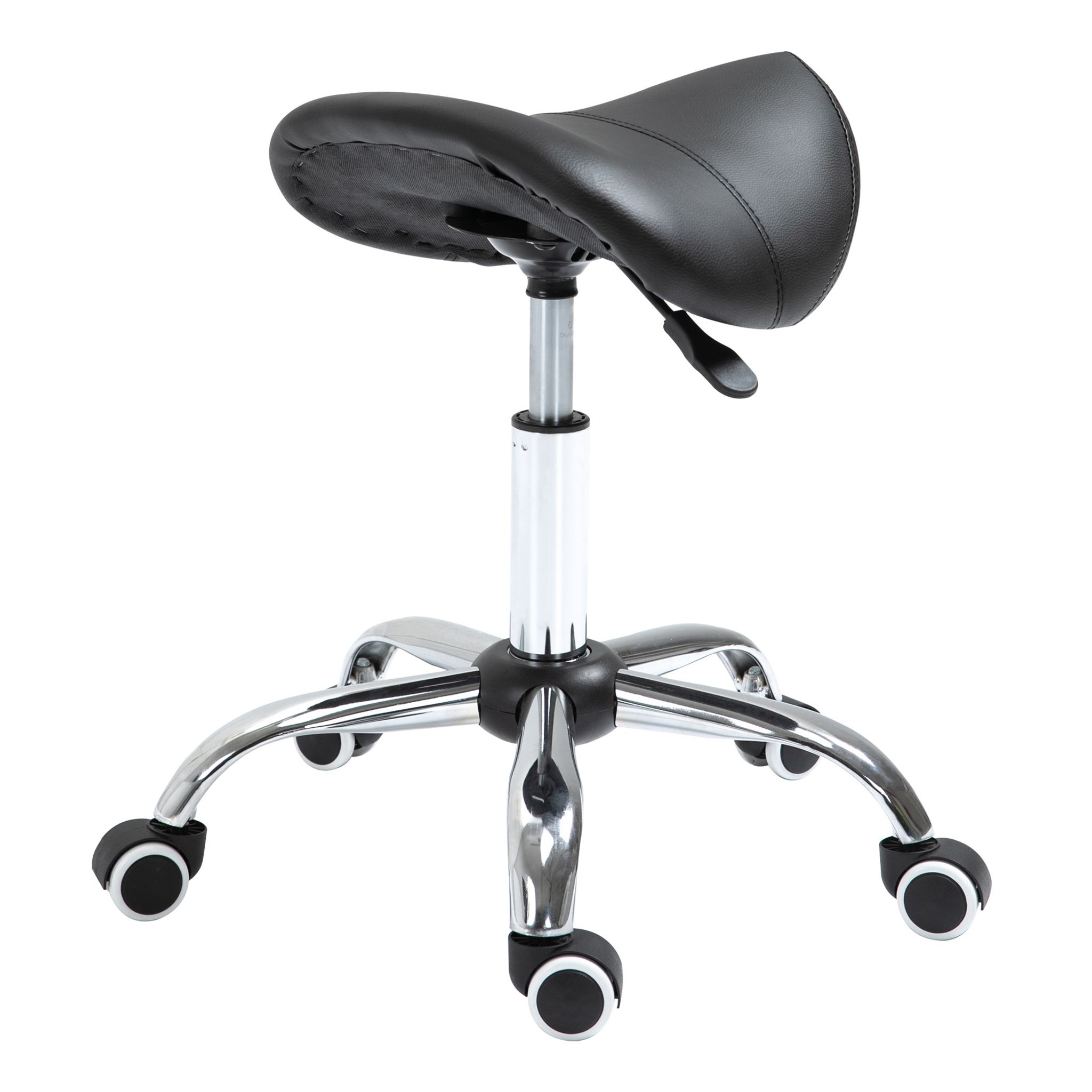 HOMCOM Tabouret massage a roulettes reglable en hauteur pivotant