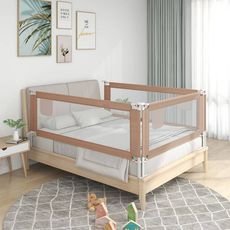 VIDAXL Barriere de securite de lit d'enfant Taupe 200x25 cm Tissu