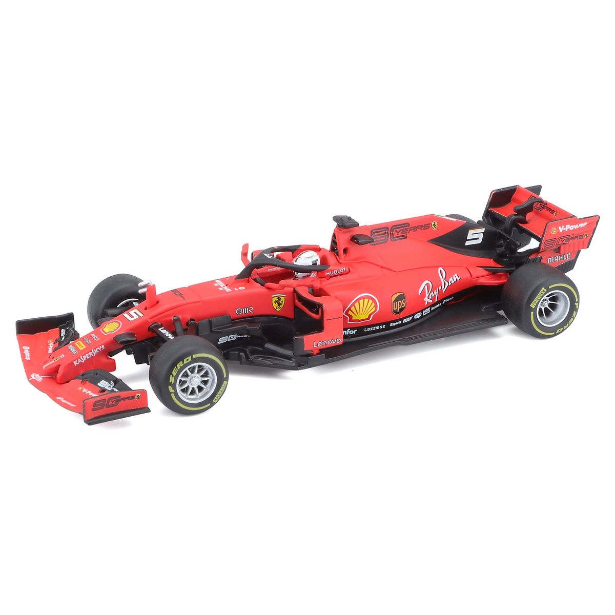 BURAGO Miniature F1 Ferrari avec casque Vettel 1/43e pas cher 