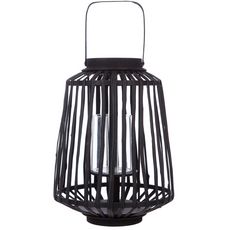 Lanterne en rotin ethnique Mood - H. 35 cm - Noir