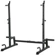 homcom gravity squat rack - support pour haltères longs - hauteur et longueur réglable - charge max. 150 kg - acier renforcé noir