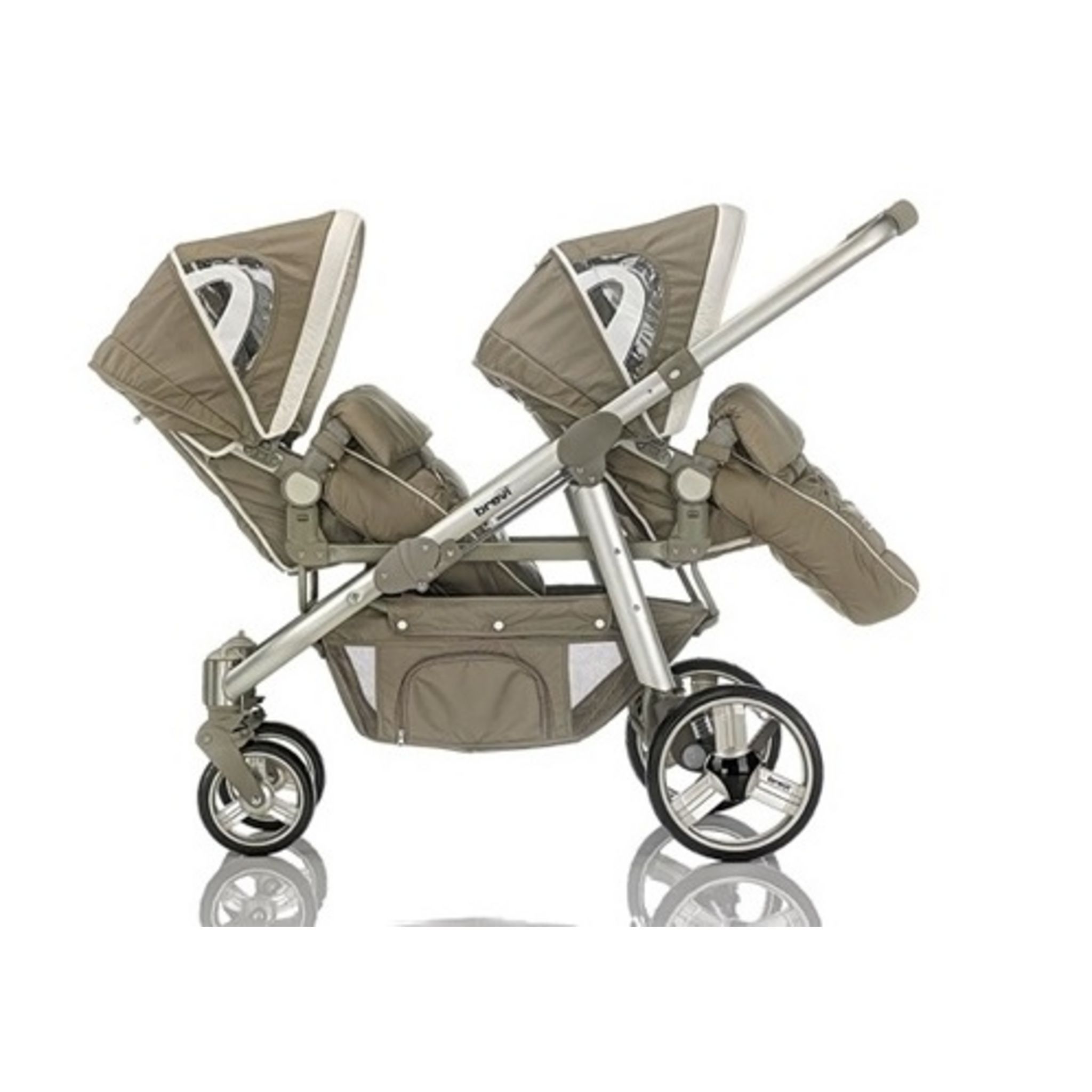 Poussette double pour jumeaux ou enfants d'âges différents 2 sièges + 1  nacelle + accessoires. : : Bébé et Puériculture