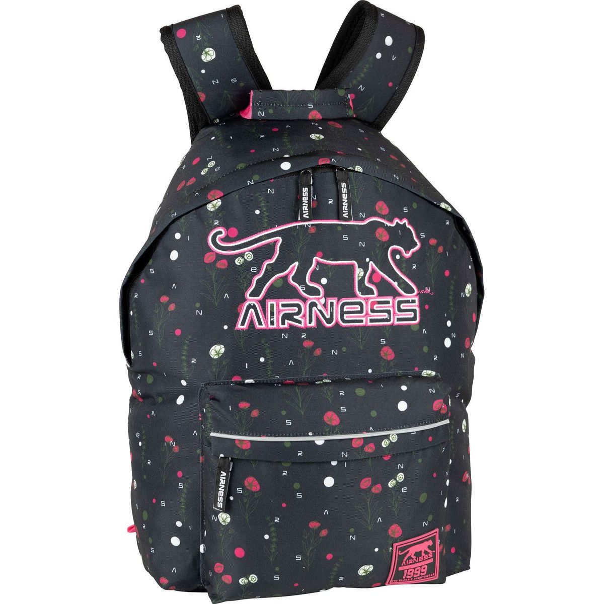 AIRNESS Sac a dos souple 1 compartiment noir et rose pas cher Auchan