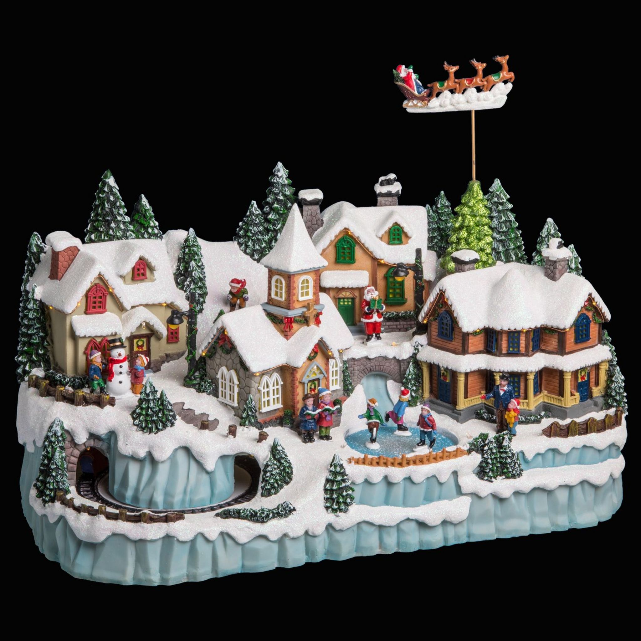 Village De Noel Lumineux Et Anime Kits, Maison Village De Noel