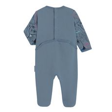 Petit Béguin Pyjama bébé en molleton contenant du coton bio Samba (Bleu)