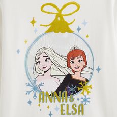 Reine des neiges T-shirt manches longues Elsa et Anna fille (ECRU)