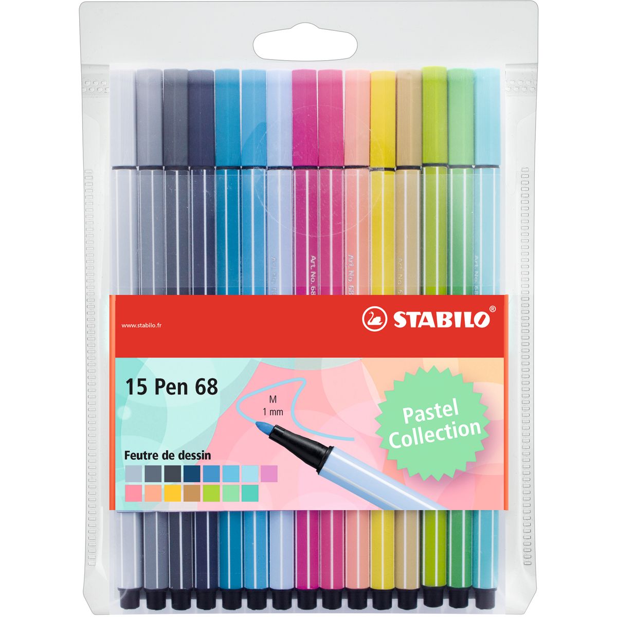 Stabilo 15 feutres Pen 68 assortiment couleurs