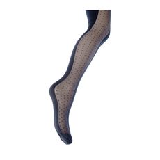 Collant chaud - 1 paire - Fantaisie - Semi opaque - Mat - Gousset polyamide - A pois - Confort - Précieuse (Noir)