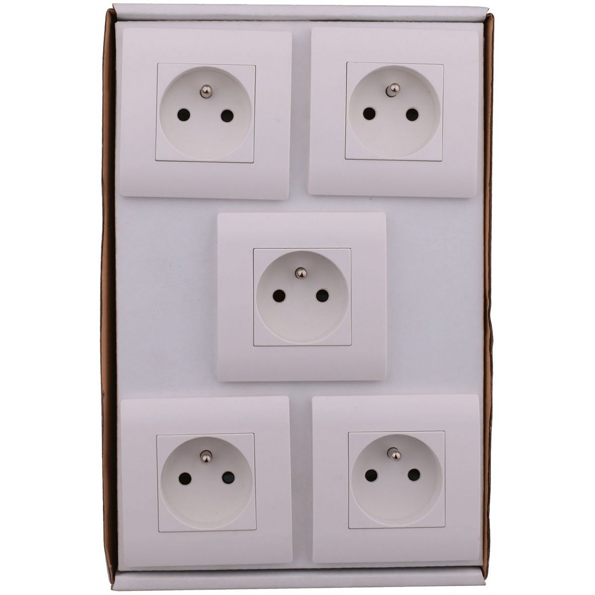 Lot De Prise Et Interrupteur Pas Cher CENTRALE BRICO Lot de 5 prises avec terre Chantier, blanc pas cher -  Auchan.fr