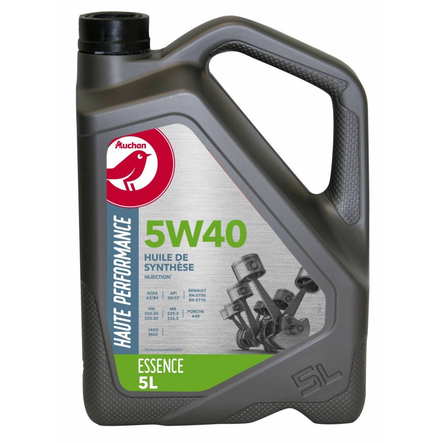 AUCHAN Huile de synthèse turbodiesel 5W40 1 L pas cher 