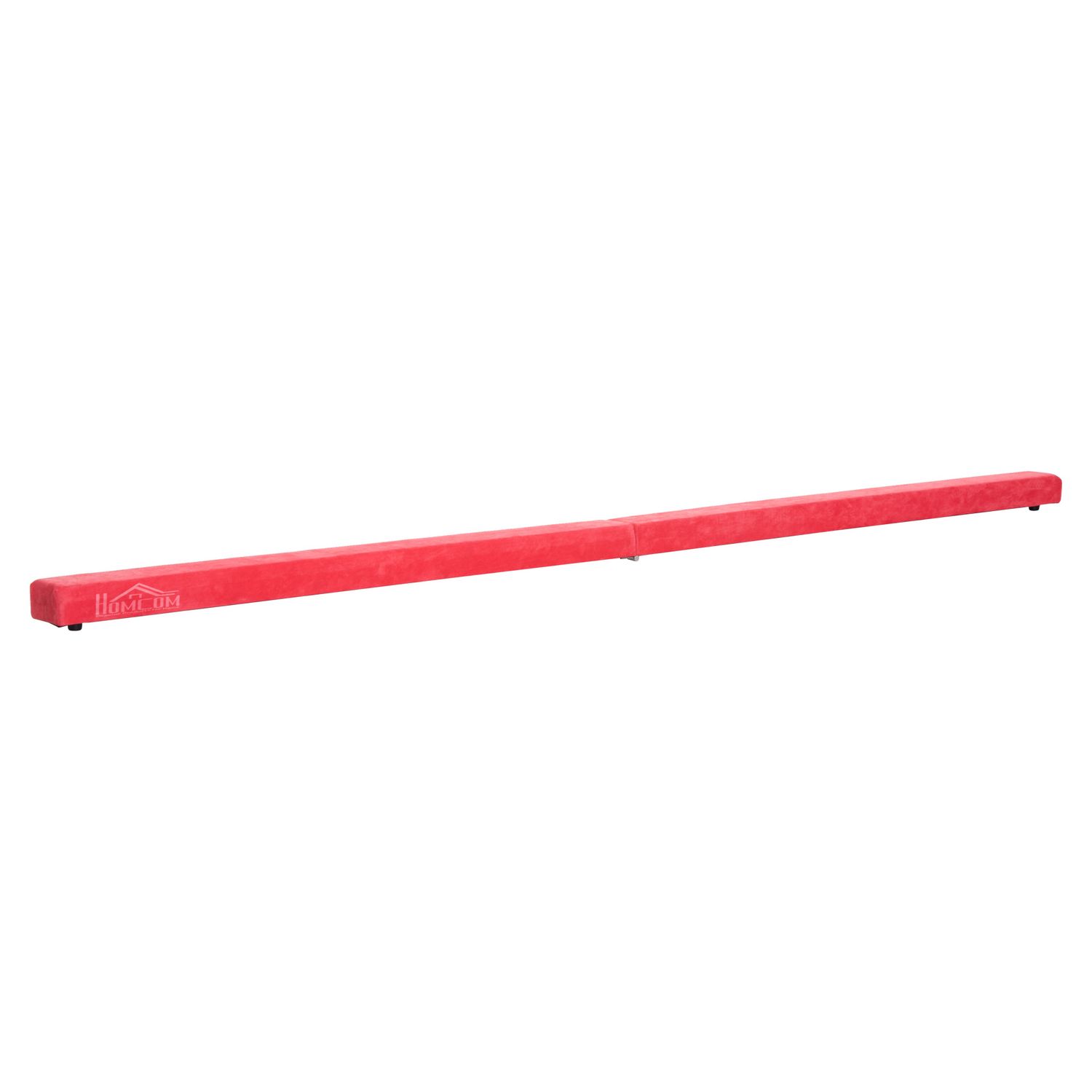 HOMCOM Poutre de gymnastique pliable poutre d'équilibre antidérapante 2,1 m  revêtement daim rouge pas cher 