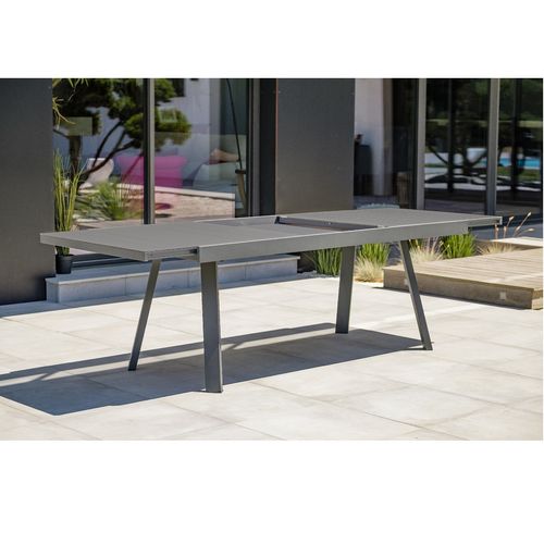 Table de jardin 200/300x96cm aluminium gris STOCKHOLM