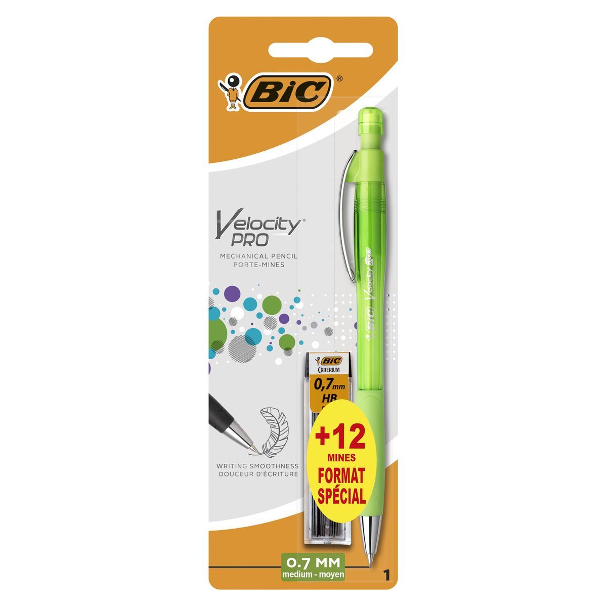 BIC - Porte-mine Velocity avec mines colorées - 0,7 mm - 4