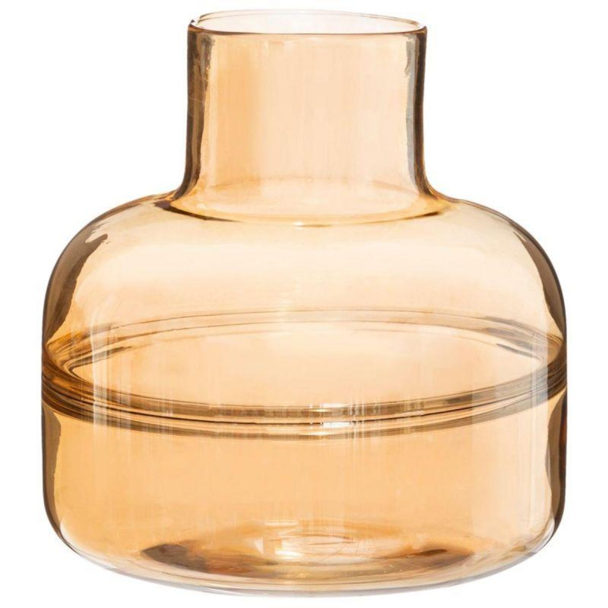  Vase Rond Déco  Line Shine  24cm Ambre