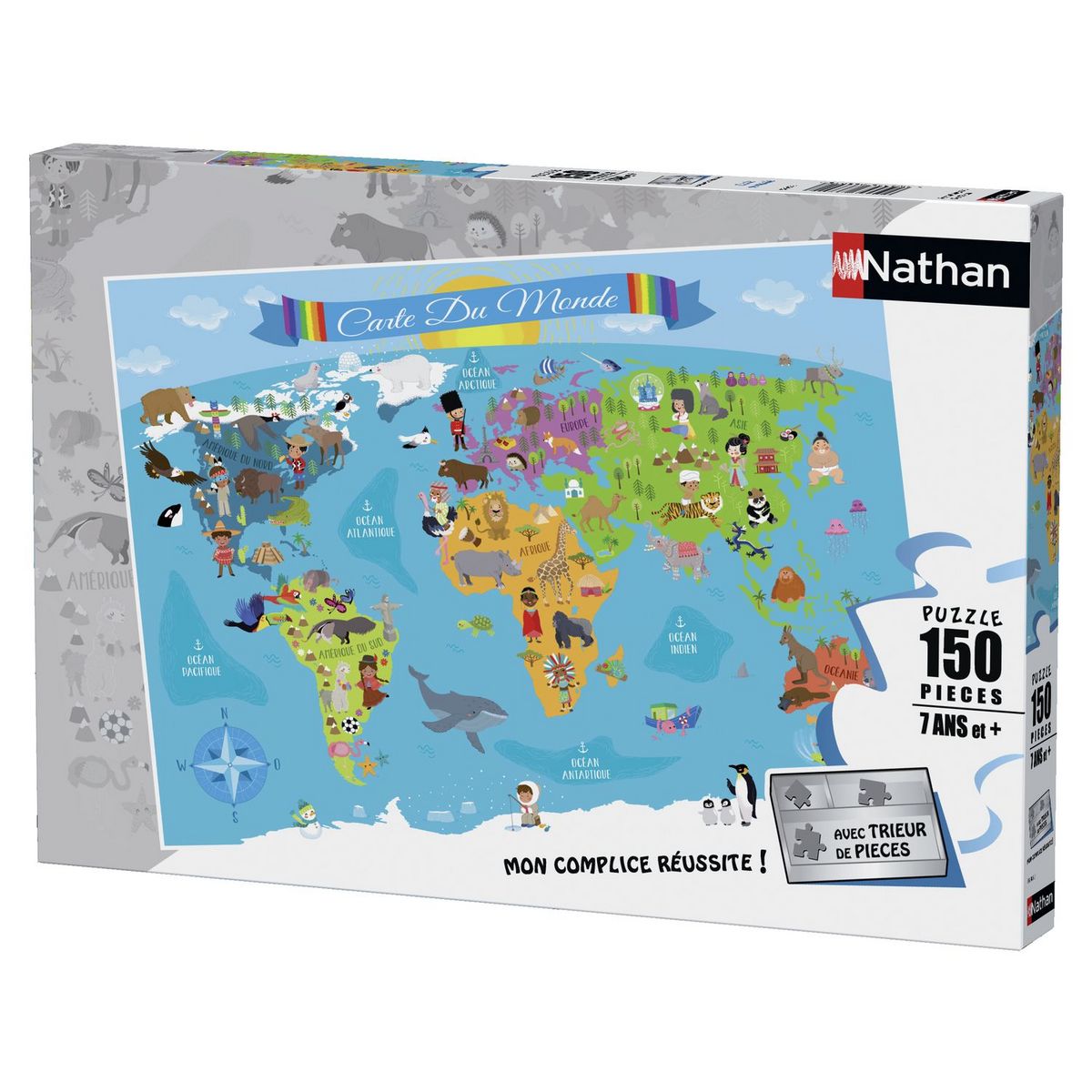 Puzzle 100 p XXL - La carte du monde, Puzzle enfant, Puzzle, Produits