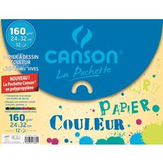 CANSON Lot de 6 Pochettes de 12 feuilles de papier de création A4 150 g couleurs claires assorties