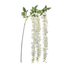 Fleur Artificielle  3 Glycines  130cm Blanc