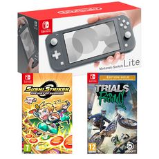 Console Nintendo Switch Lite Grise + Sushi Striker : The Way of Sushido + Trials Rising Edition Gold