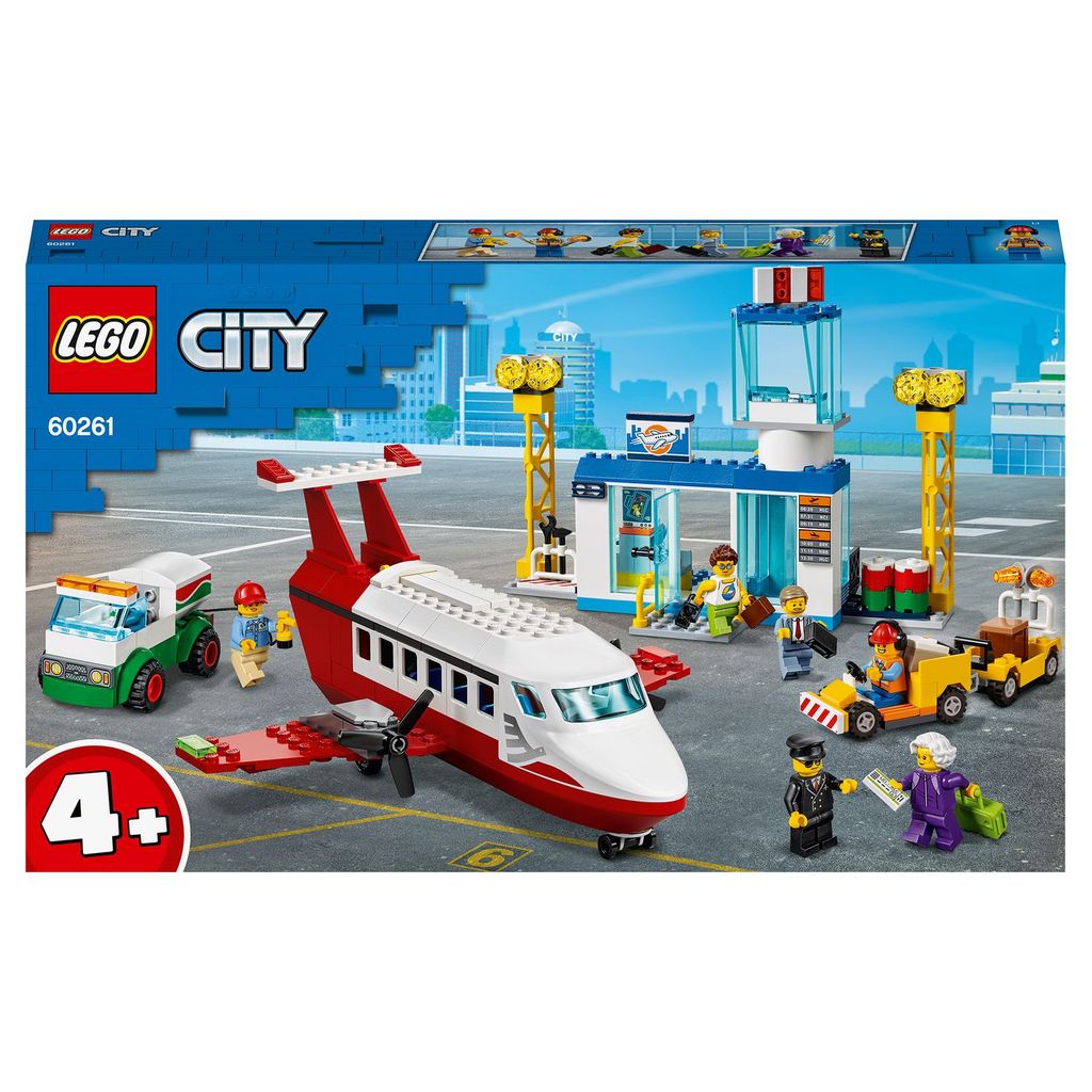 LEGO® City 60367 L'Avion de Ligne, Jouet avec Bus de l'Aéroport