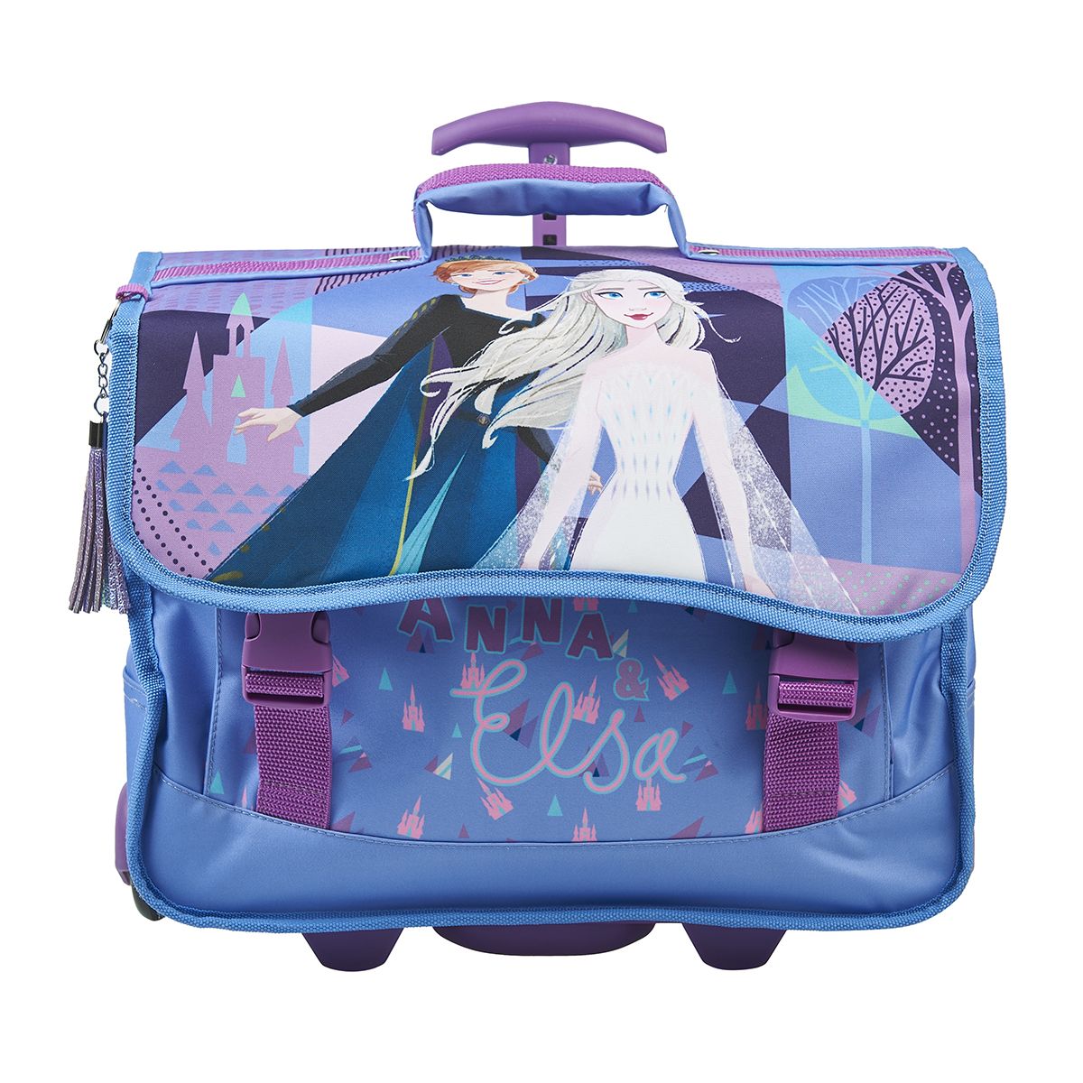 DISNEY Cartable roulettes bleu REINE DES NEIGES pas cher Auchan