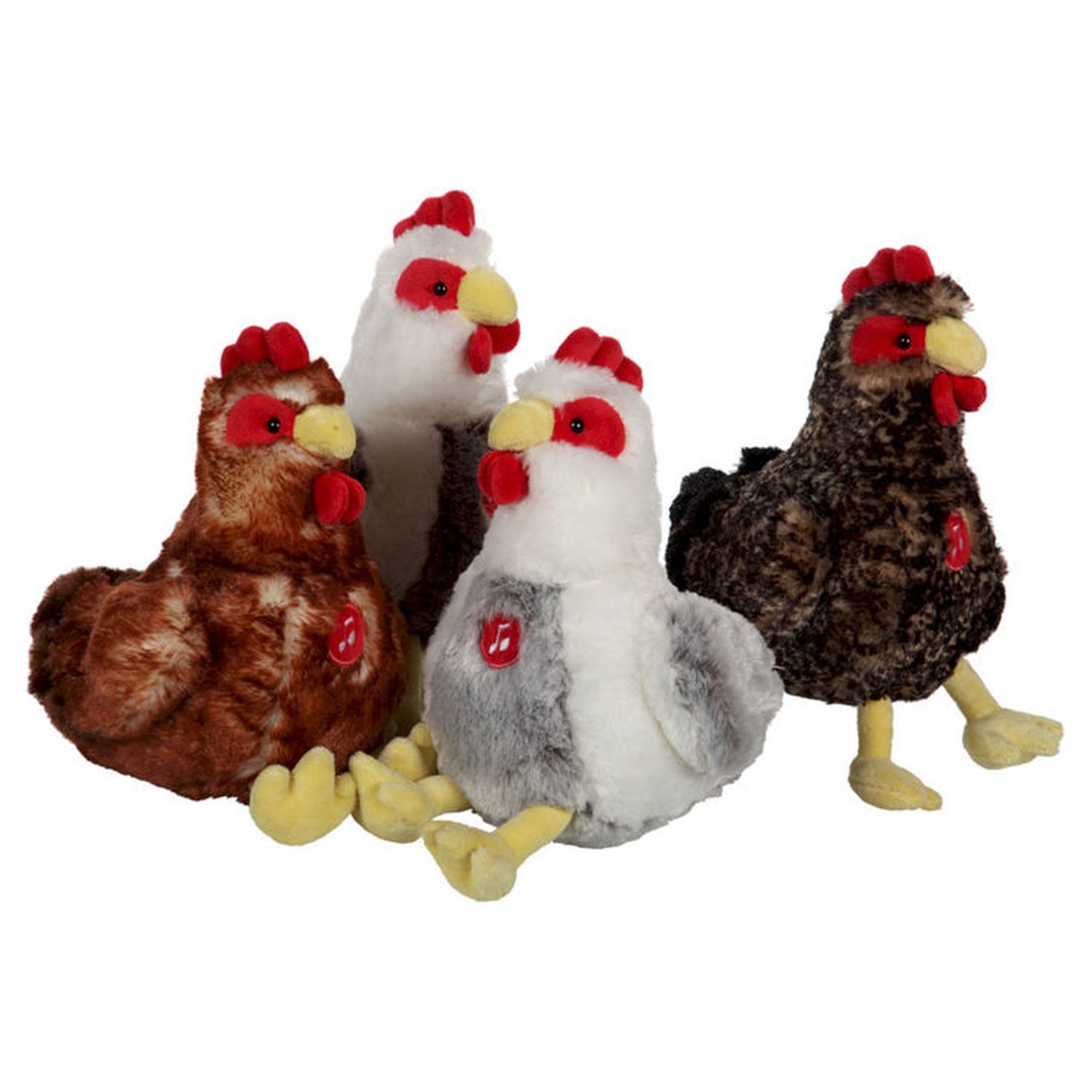 Peluche Poule/Coq Flammé Sonore 22 Cm pas cher 