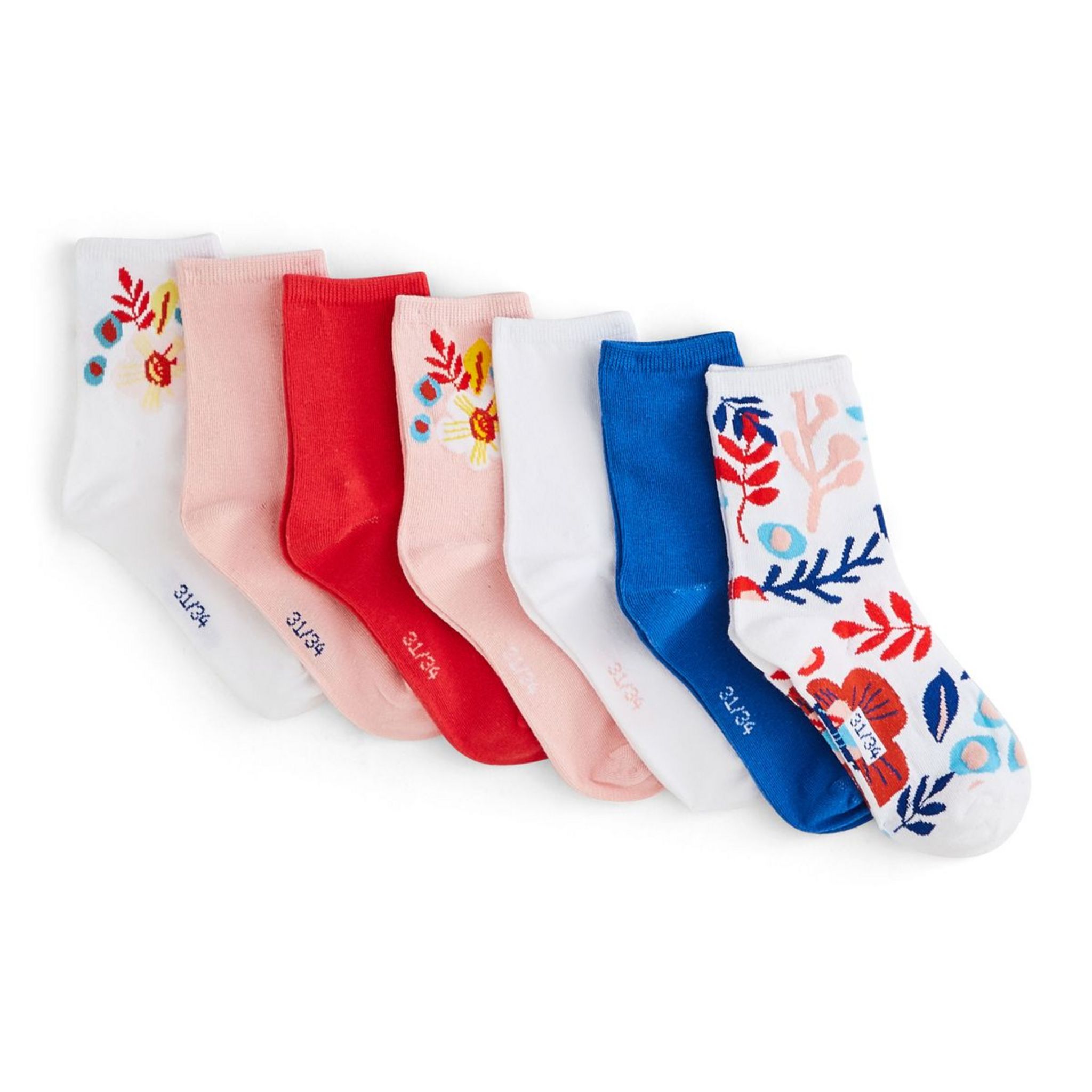 INEXTENSO Lot de 7 paires de chaussettes chiens fille pas cher 