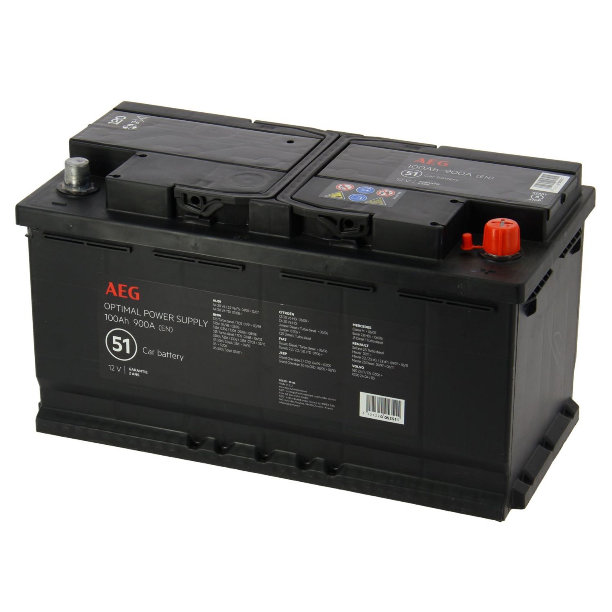 AEG Batterie pour auto AEG 51 900A 100Ah L5 pas cher 