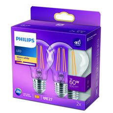 PHILIPS Ampoule LED E27 classique 60W - Blanc chaud