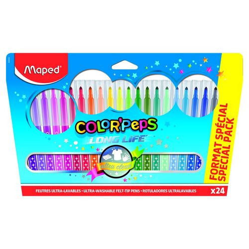 Etui de 24 feutres de coloriage ultra lavables Color'Peps