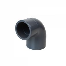 Coude d'angle en PVC - 90° pour raccord de tuyaux - PN16 - 50 mm - Male femelle - Gris