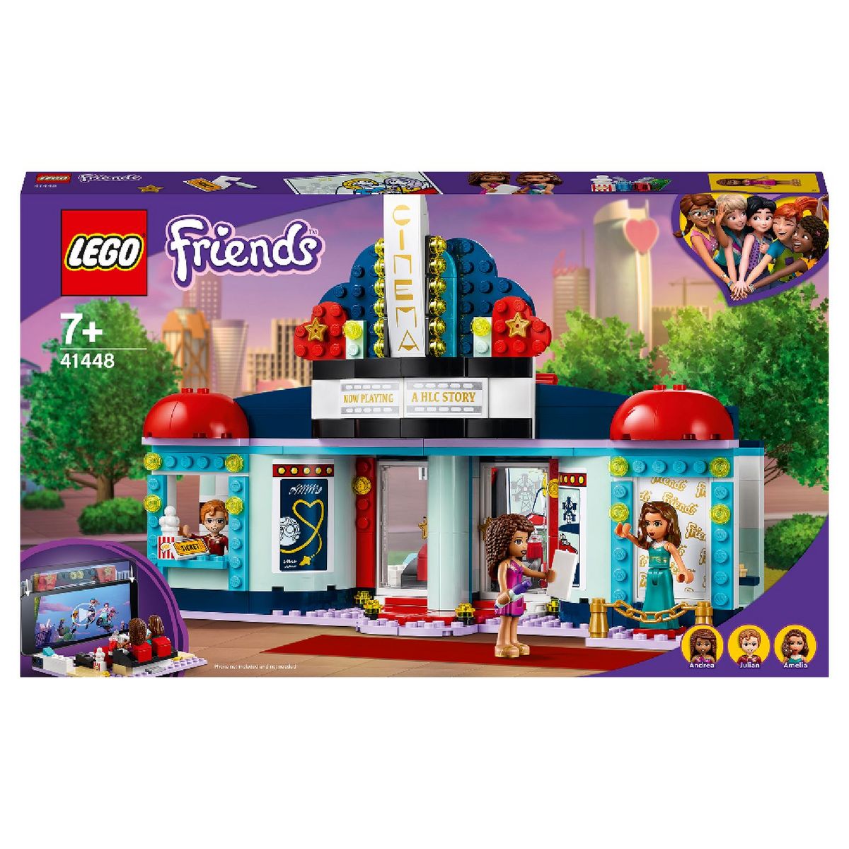 LEGO Friends 41448 Le Cinéma de Heartlake City, Jeu Créatif pour Fille et Garçon 7 Ans