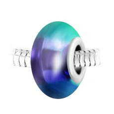 Charm perle bleue et acier par SC Crystal