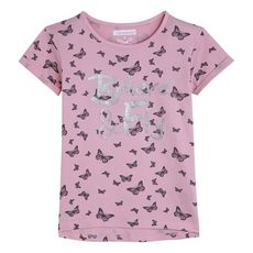 IN EXTENSO Tee-shirt manches courtes papillon fille (Rose clair)