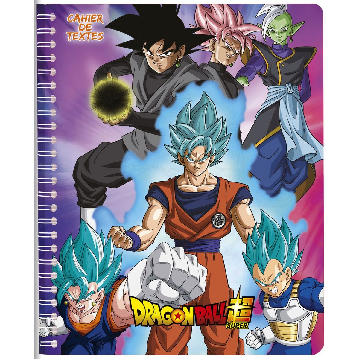 Cahier de texte spirale 17x22cm Dragon Ball Super violet pas