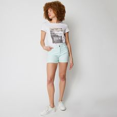 IN EXTENSO Short twill turquoise femme (vert turquoise)