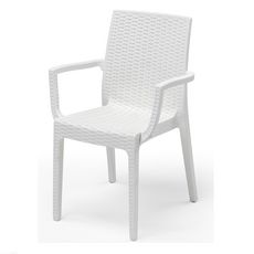 ARETA Lot 4 chaises et de 2 fauteuils de jardin résine blanc URANO